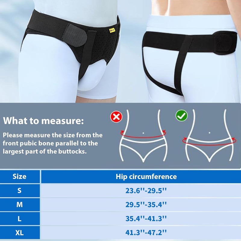 TENB Inguinal Hernia Belt for Men Support Hernias Truss for Single/Double Post-Surgical Adjustable Waist Strap with 2 Removable Compression Pads Breathable Material (Large) - Image 4